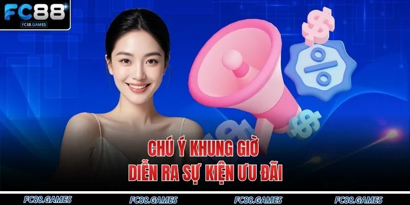 Khuyến Mãi FC88 3 Chú ý khung giờ diễn ra sự kiện ưu đãi